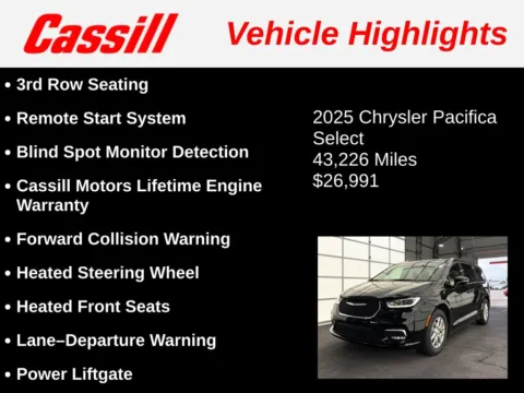 Another view of 2025 Chrysler Pacifica Select for sale in Cedar Rapids, IA at Cassill Motors