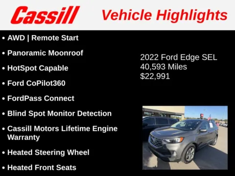 Another view of 2022 Ford Edge SEL for sale in Cedar Rapids, IA at Cassill Motors