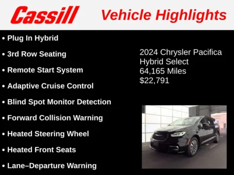 Another view of 2024 Chrysler Pacifica Hybrid Select for sale in Cedar Rapids, IA at Cassill Motors