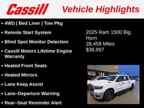 Another view of 2025 Ram 1500 Big Horn/Lone Star for sale in Cedar Rapids, IA at Cassill Motors
