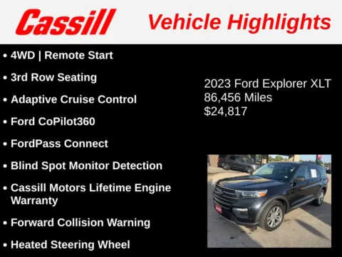 Another view of 2023 Ford Explorer XLT for sale in Cedar Rapids, IA at Cassill Motors