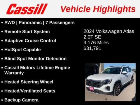 Another view of 2024 Volkswagen Atlas 2.0T SE w/Technology for sale in Cedar Rapids, IA at Cassill Motors