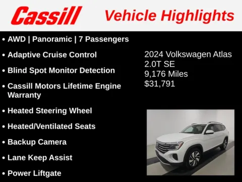 Another view of 2024 Volkswagen Atlas 2.0T SE w/Technology for sale in Cedar Rapids, IA at Cassill Motors