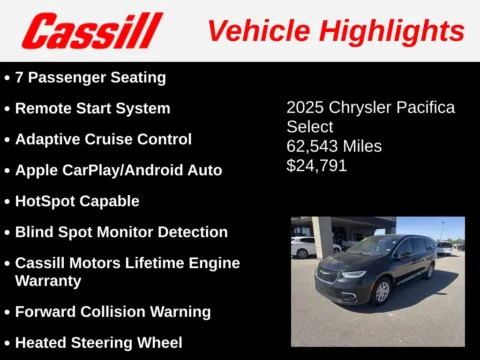 Another view of 2025 Chrysler Pacifica Select for sale in Cedar Rapids, IA at Cassill Motors