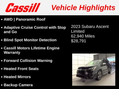 Another view of 2023 Subaru Ascent Limited for sale in Cedar Rapids, IA at Cassill Motors