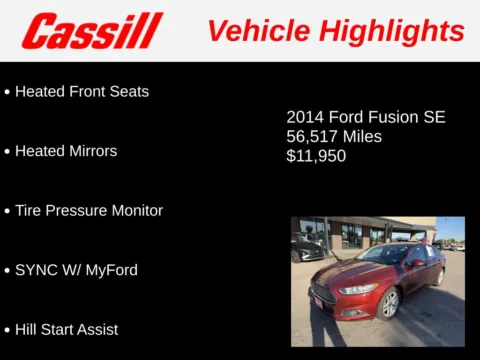 Another view of 2014 Ford Fusion SE for sale in Cedar Rapids, IA at Cassill Motors