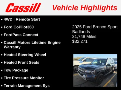 Another view of 2025 Ford Bronco Sport Badlands for sale in Cedar Rapids, IA at Cassill Motors