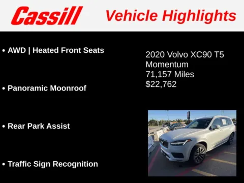 Another view of 2020 Volvo XC90 T5 Momentum for sale in Cedar Rapids, IA at Cassill Motors