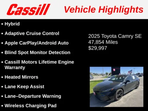 Another view of 2025 Toyota Camry SE for sale in Cedar Rapids, IA at Cassill Motors