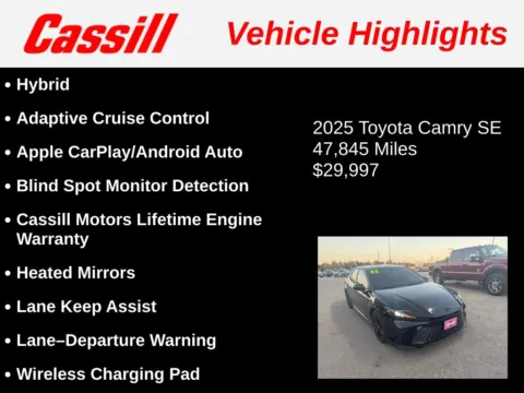 Another view of 2025 Toyota Camry SE for sale in Cedar Rapids, IA at Cassill Motors