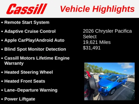 Another view of 2026 Chrysler Pacifica Select for sale in Cedar Rapids, IA at Cassill Motors