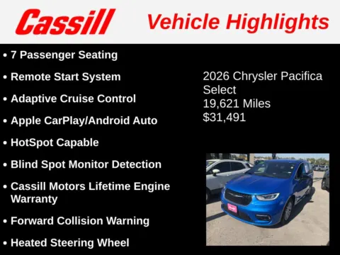 Another view of 2026 Chrysler Pacifica Select for sale in Cedar Rapids, IA at Cassill Motors