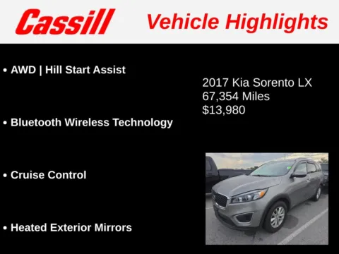 Another view of 2017 Kia Sorento LX for sale in Cedar Rapids, IA at Cassill Motors