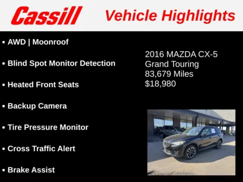 Another view of 2016 Mazda CX-5 Grand Touring for sale in Cedar Rapids, IA at Cassill Motors