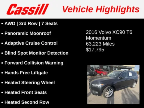 Another view of 2016 Volvo XC90 T6 Momentum for sale in Cedar Rapids, IA at Cassill Motors
