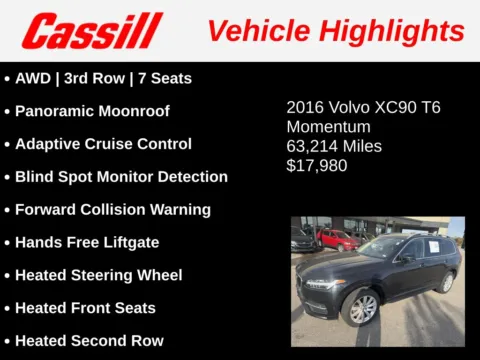 Another view of 2016 Volvo XC90 T6 Momentum for sale in Cedar Rapids, IA at Cassill Motors