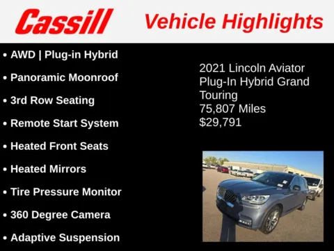 Another view of 2021 Lincoln Aviator Grand Touring for sale in Cedar Rapids, IA at Cassill Motors