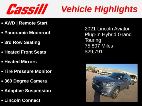 Another view of 2021 Lincoln Aviator Grand Touring for sale in Cedar Rapids, IA at Cassill Motors