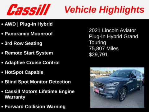 Another view of 2021 Lincoln Aviator Grand Touring for sale in Cedar Rapids, IA at Cassill Motors