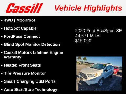 Another view of 2020 Ford EcoSport SE for sale in Cedar Rapids, IA at Cassill Motors