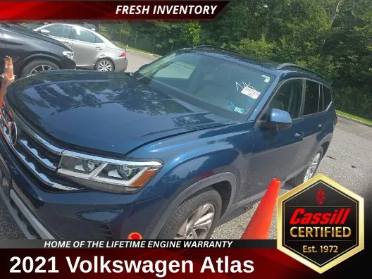 Blue 2021 Volkswagen Atlas 3.6L V6 SE w/Technology for sale in Cedar Rapids, IA
