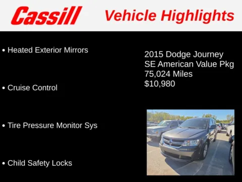 Another view of 2015 Dodge Journey SE for sale in Cedar Rapids, IA at Cassill Motors
