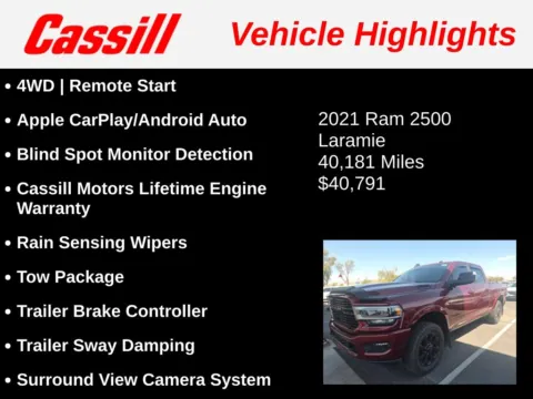 Another view of 2021 Ram 2500 Laramie for sale in Cedar Rapids, IA at Cassill Motors