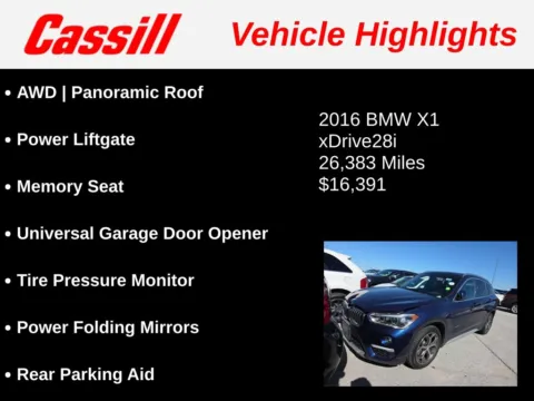 Another view of 2016 BMW X1 xDrive28i for sale in Cedar Rapids, IA at Cassill Motors