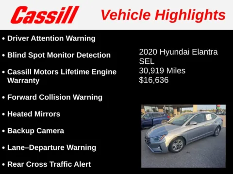 Another view of 2020 Hyundai Elantra SEL for sale in Cedar Rapids, IA at Cassill Motors