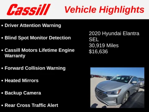 Another view of 2020 Hyundai Elantra SEL for sale in Cedar Rapids, IA at Cassill Motors