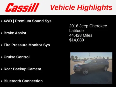 Another view of 2016 Jeep Cherokee Latitude for sale in Cedar Rapids, IA at Cassill Motors