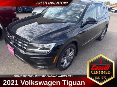 Black 2021 Volkswagen Tiguan 2.0T SEL for sale in Cedar Rapids, IA