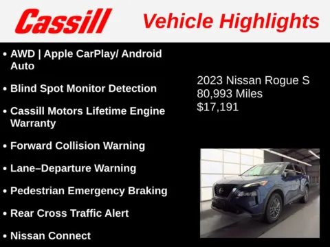 Another view of 2023 Nissan Rogue S for sale in Cedar Rapids, IA at Cassill Motors