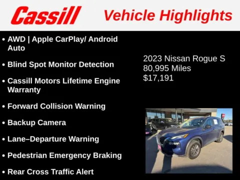 Another view of 2023 Nissan Rogue S for sale in Cedar Rapids, IA at Cassill Motors