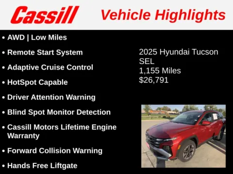 Another view of 2025 Hyundai Tucson SEL for sale in Cedar Rapids, IA at Cassill Motors