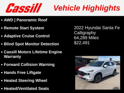 Another view of 2022 Hyundai Santa Fe Calligraphy for sale in Cedar Rapids, IA at Cassill Motors