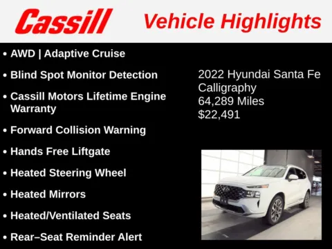 Another view of 2022 Hyundai Santa Fe Calligraphy for sale in Cedar Rapids, IA at Cassill Motors