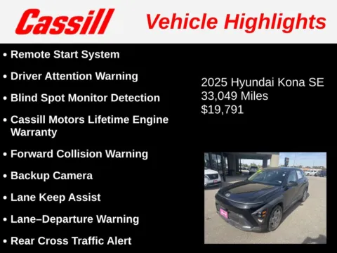 Another view of 2025 Hyundai Kona SE for sale in Cedar Rapids, IA at Cassill Motors