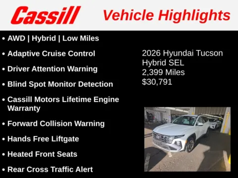 Another view of 2026 Hyundai Tucson Hybrid SEL for sale in Cedar Rapids, IA at Cassill Motors