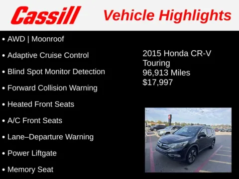 Another view of 2015 Honda CR-V Touring for sale in Cedar Rapids, IA at Cassill Motors