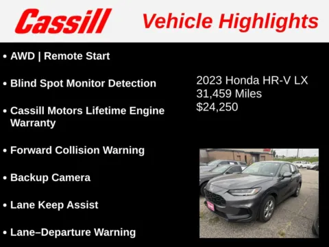 Another view of 2023 Honda HR-V LX for sale in Cedar Rapids, IA at Cassill Motors