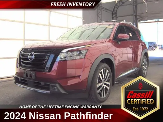 Red 2024 Nissan Pathfinder Platinum for sale in Cedar Rapids, IA