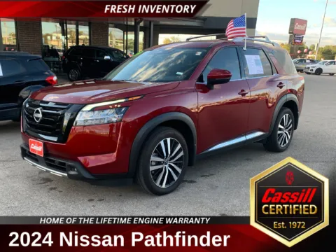 Red 2024 Nissan Pathfinder Platinum for sale in Cedar Rapids, IA