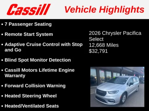 Another view of 2026 Chrysler Pacifica Select for sale in Cedar Rapids, IA at Cassill Motors