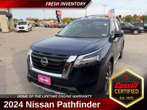 Blue 2024 Nissan Pathfinder Platinum for sale in Cedar Rapids, IA