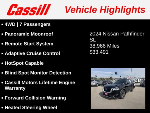 Another view of 2024 Nissan Pathfinder SL for sale in Cedar Rapids, IA at Cassill Motors