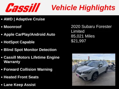 Another view of 2020 Subaru Forester Limited for sale in Cedar Rapids, IA at Cassill Motors