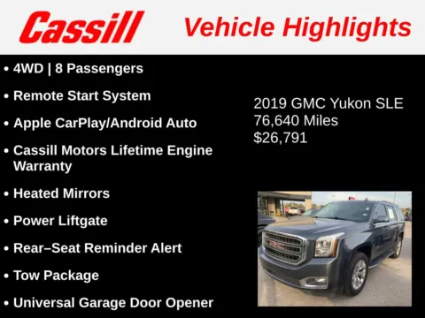 Another view of 2019 GMC Yukon SLE for sale in Cedar Rapids, IA at Cassill Motors