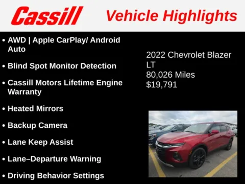 Another view of 2022 Chevrolet Blazer LT for sale in Cedar Rapids, IA at Cassill Motors