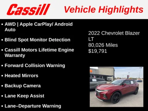 Another view of 2022 Chevrolet Blazer LT for sale in Cedar Rapids, IA at Cassill Motors